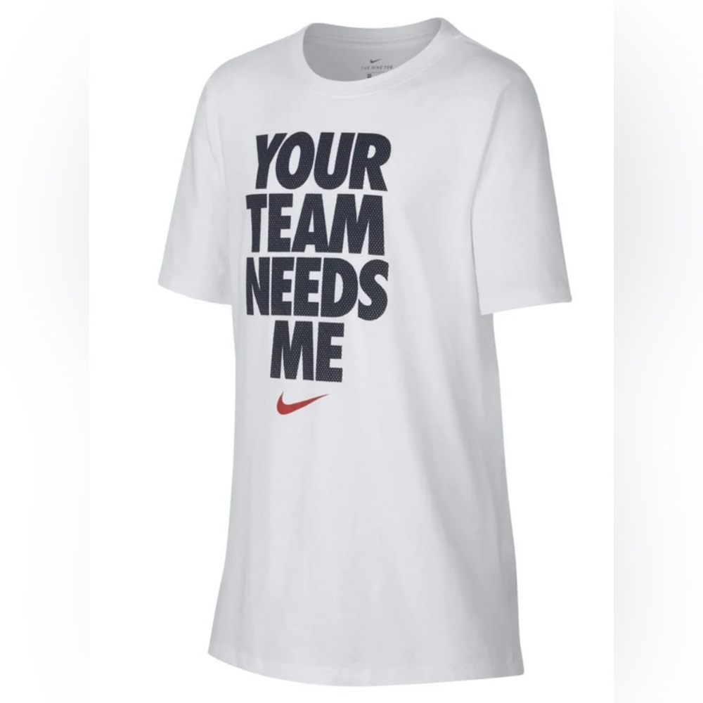 NIKE white graphic logo T shirt size XL